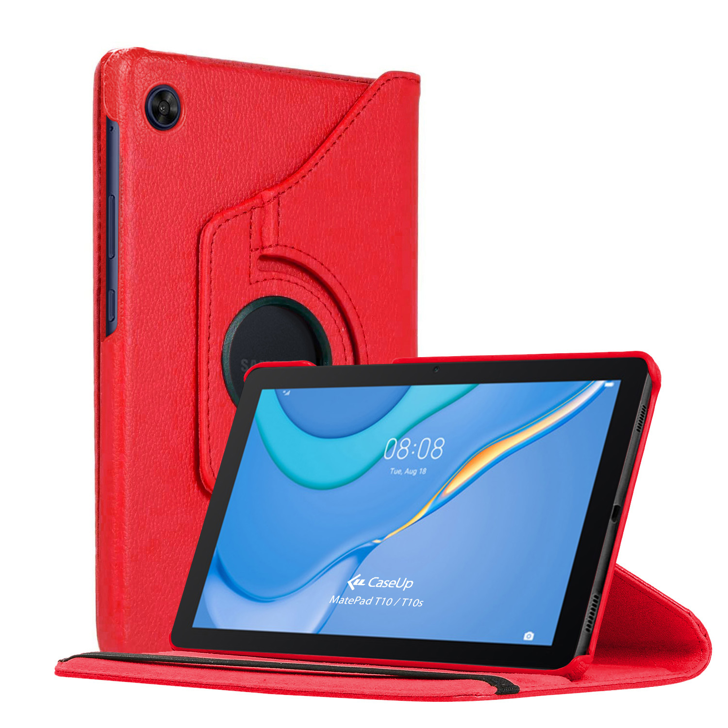 Huawei MatePad T10s Kılıf CaseUp 360 Rotating Stand Kırmızı